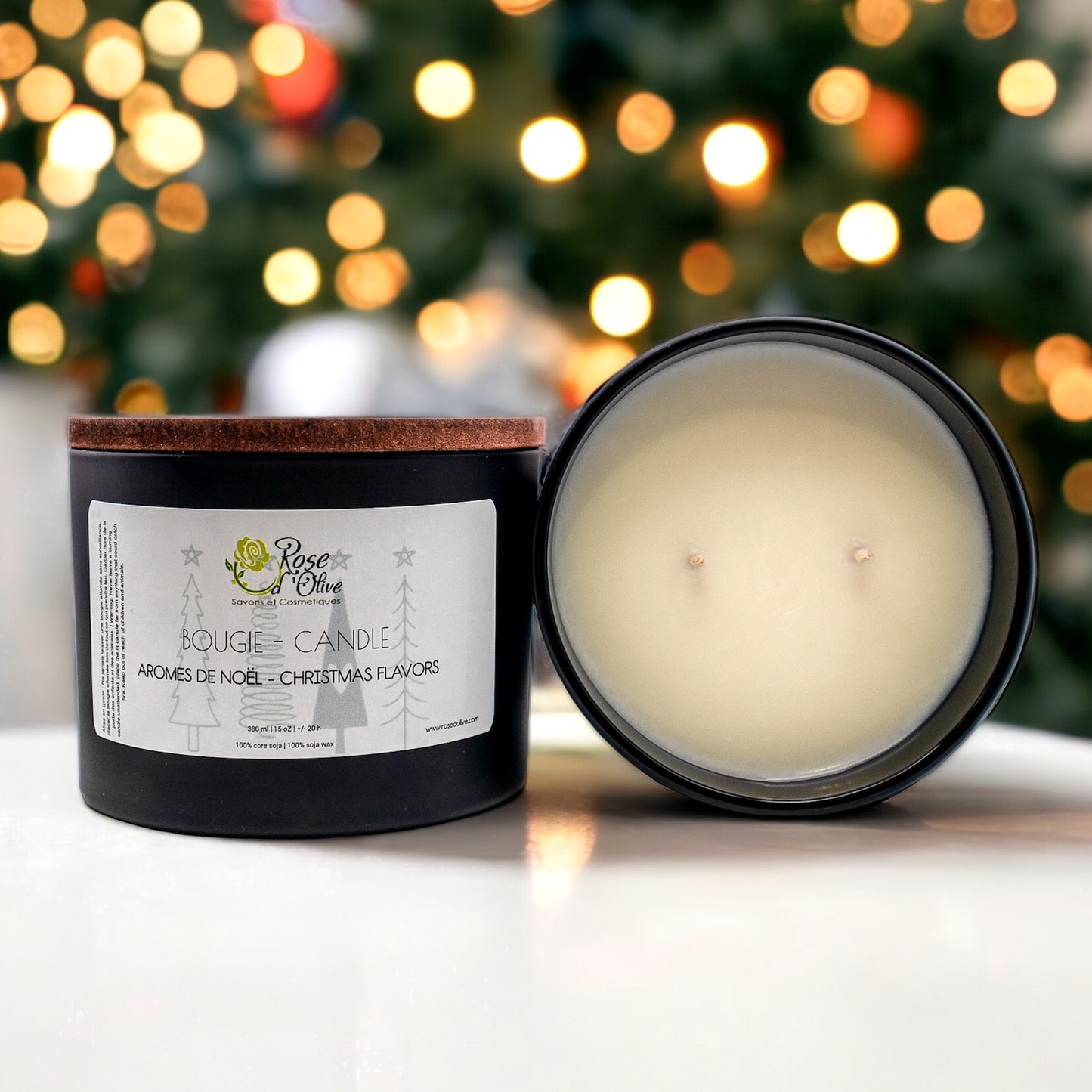 Bougie naturelle cire de soja Noel Christmas Santa Claus