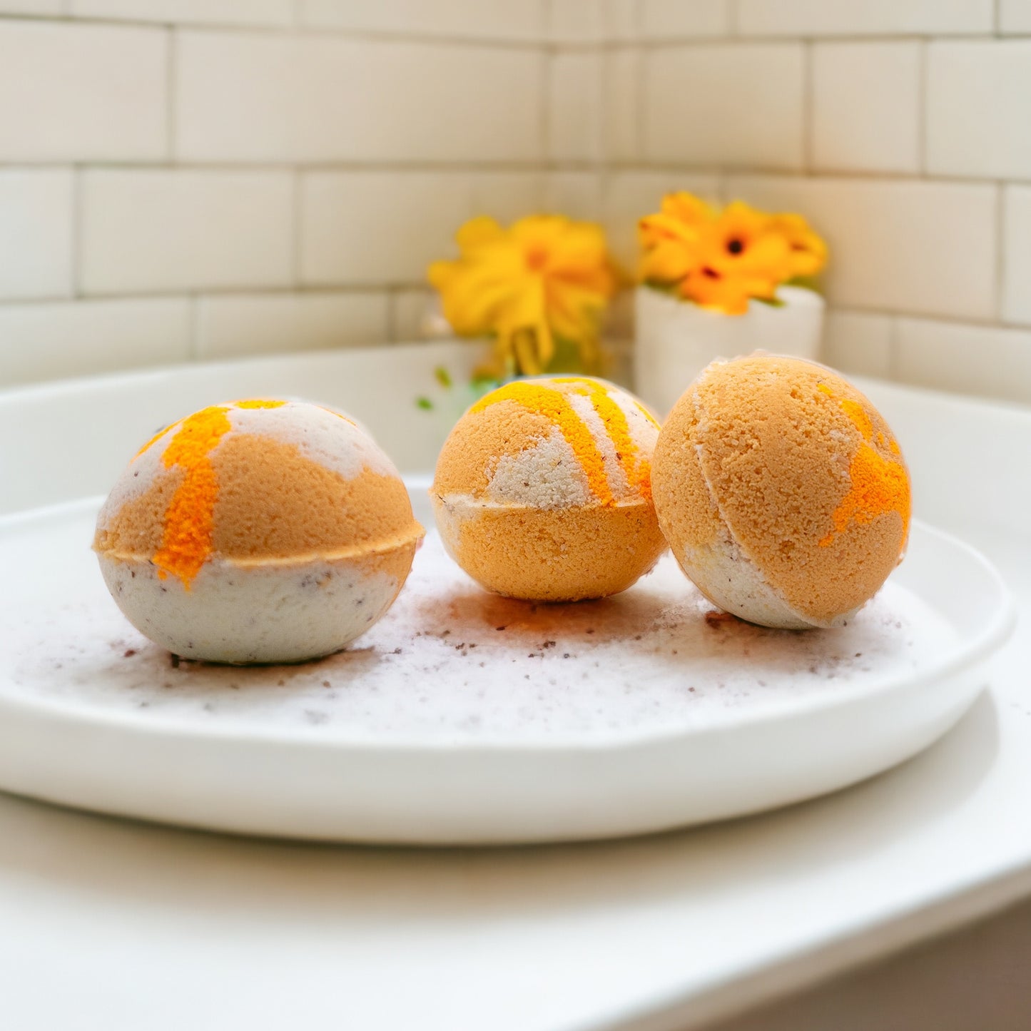 Bombe de bain Pomme Grenade Orange Bath bombe Rose dâOlive
