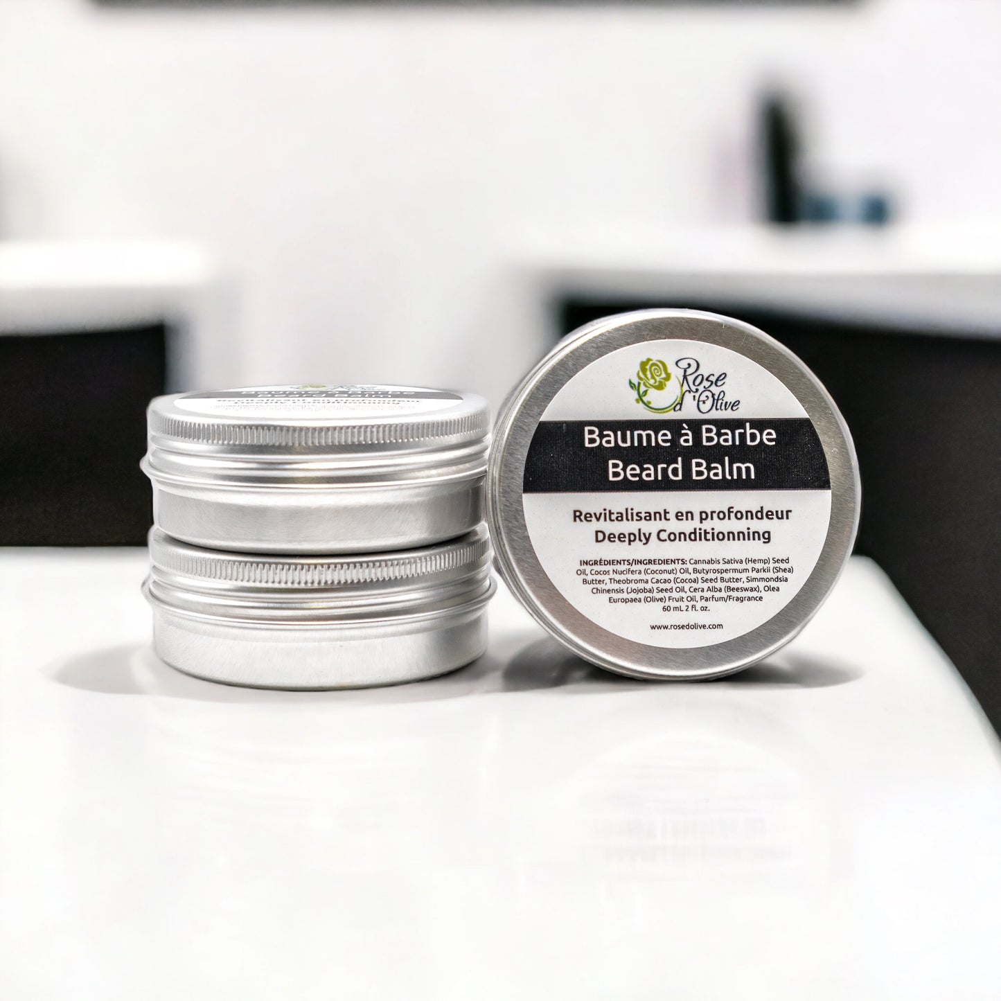 baume hydratant pour les barbes rose d'olive