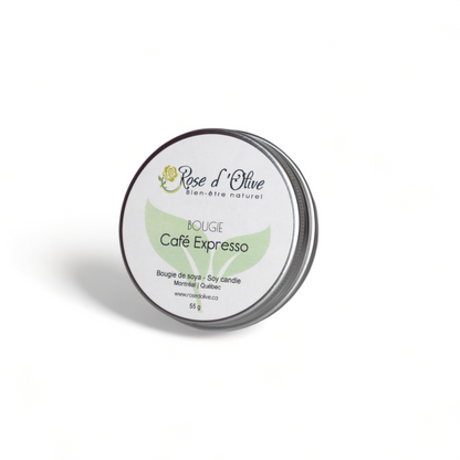 Bougie soya Candle Soy Organic Café Expresso d'Olive