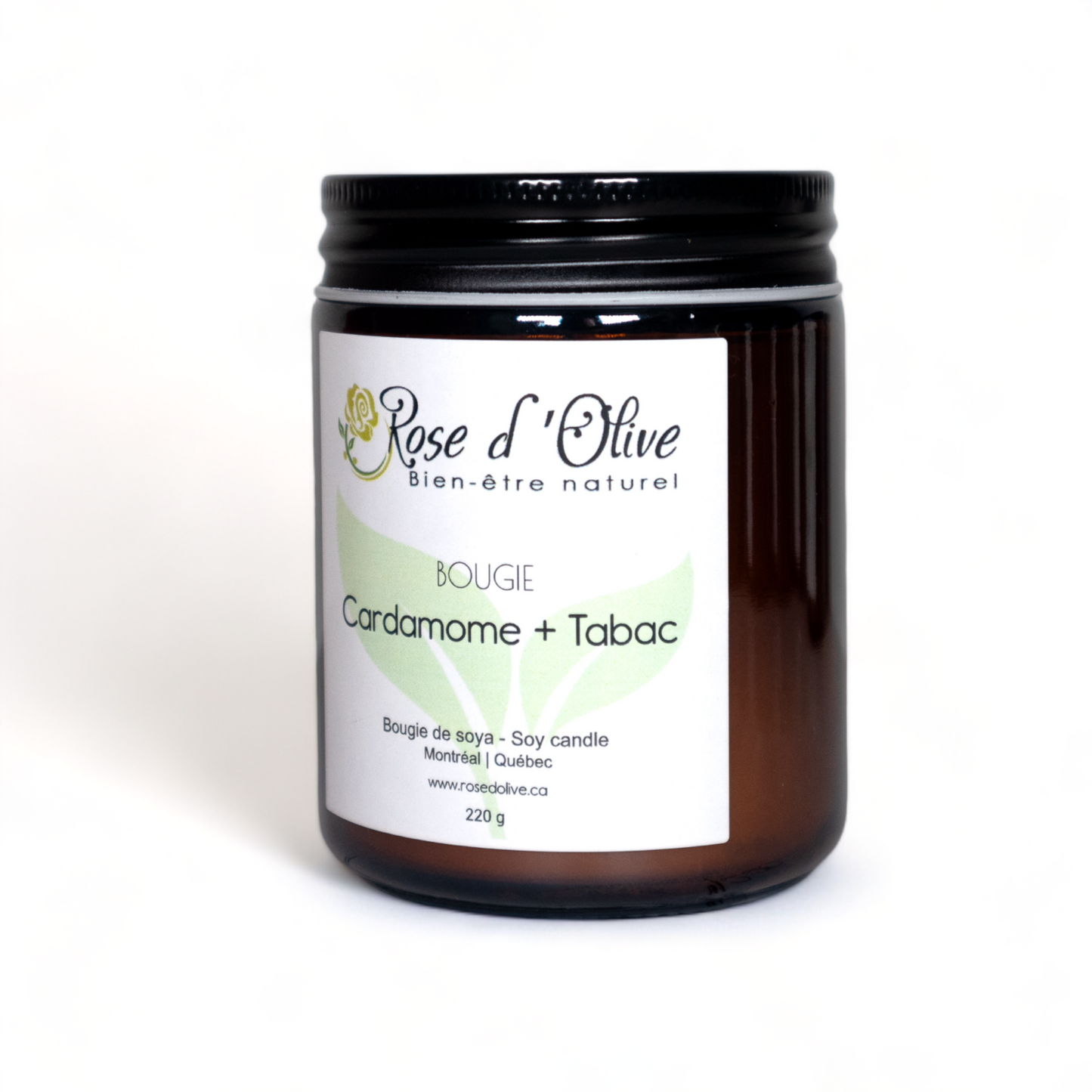 Bougie soya Candle Soy Organic Cardamome et Tabac Rose d'Olive