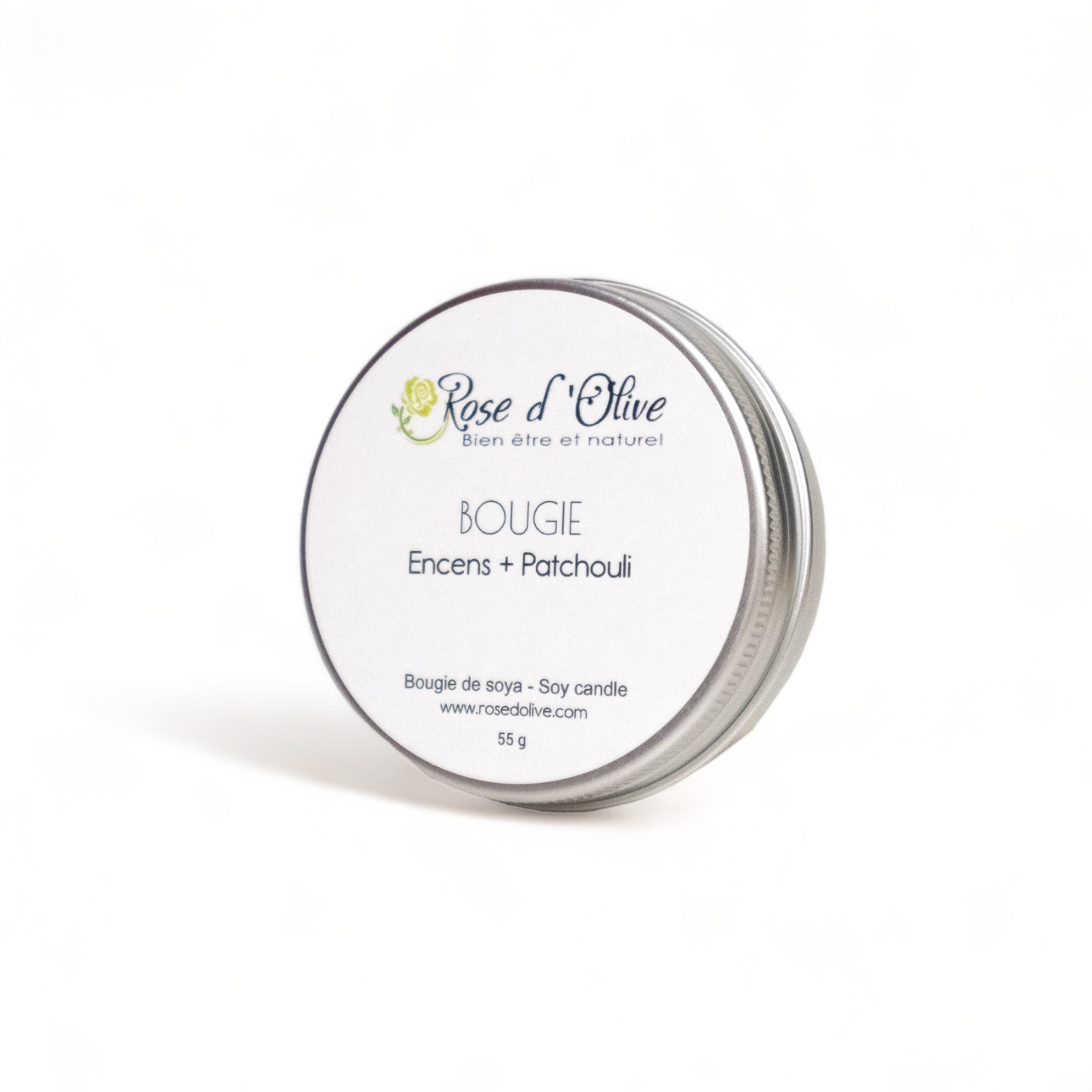 Bougie soya Candle Soy Organic Encens et Patchouli Rose d'Olive