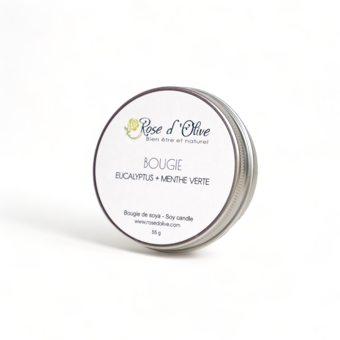 Bougie soya Candle Soy Organic Eucalyptus et Menthe Verte Rose d'Olive