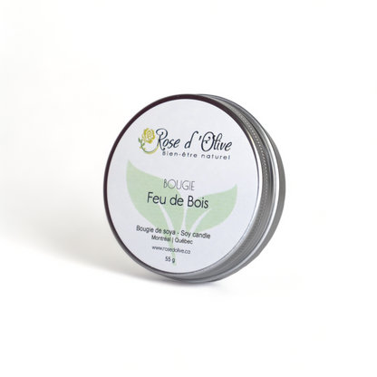 Bougie soya Candle Soy Organic Feu de Bois d'Olive