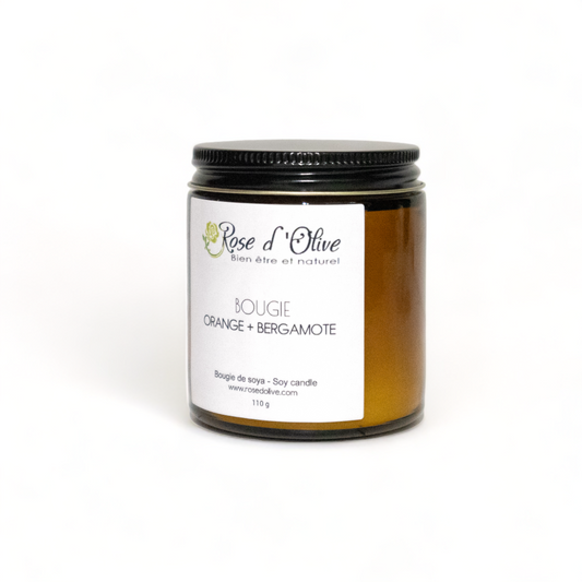 Bougie soya Candle Soy Organic Orange et Bergamote Rose d'Olive