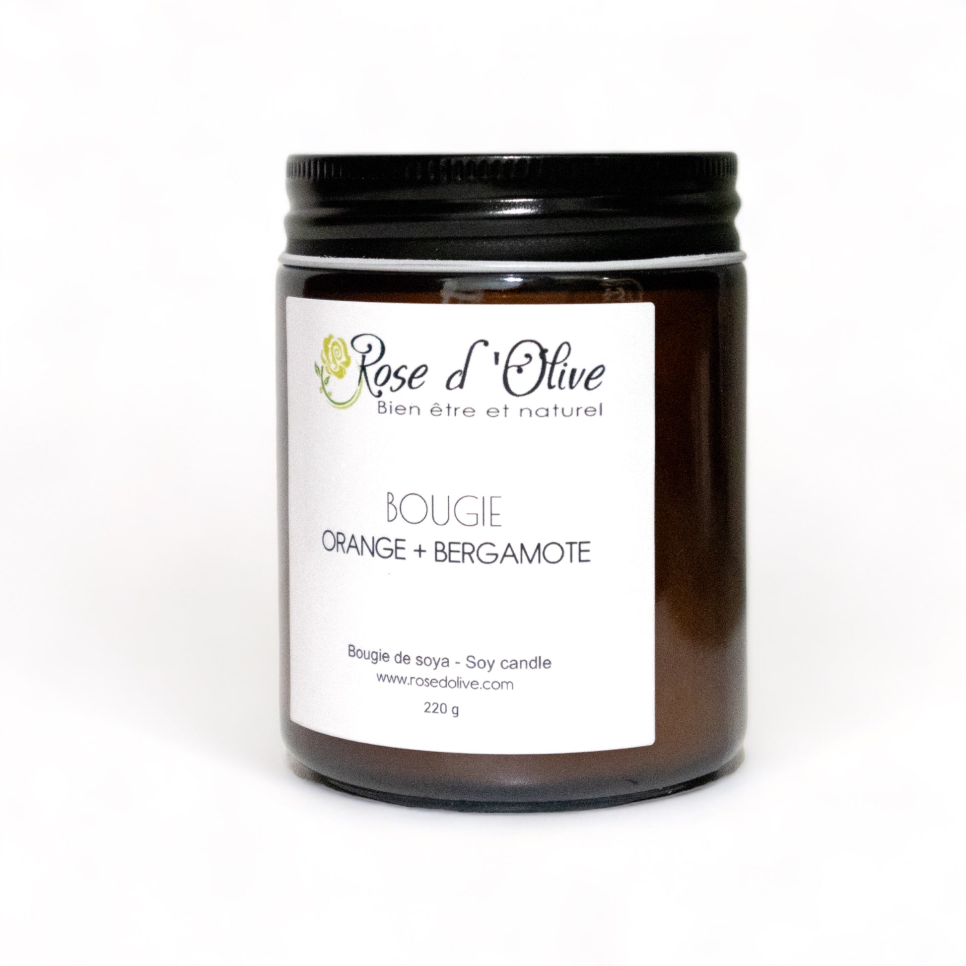 Bougie soya Candle Soy Organic Orange et Bergamote Rose d'Olive