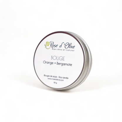 Bougie soya Candle Soy Organic Orange et Bergamote Rose d'Olive