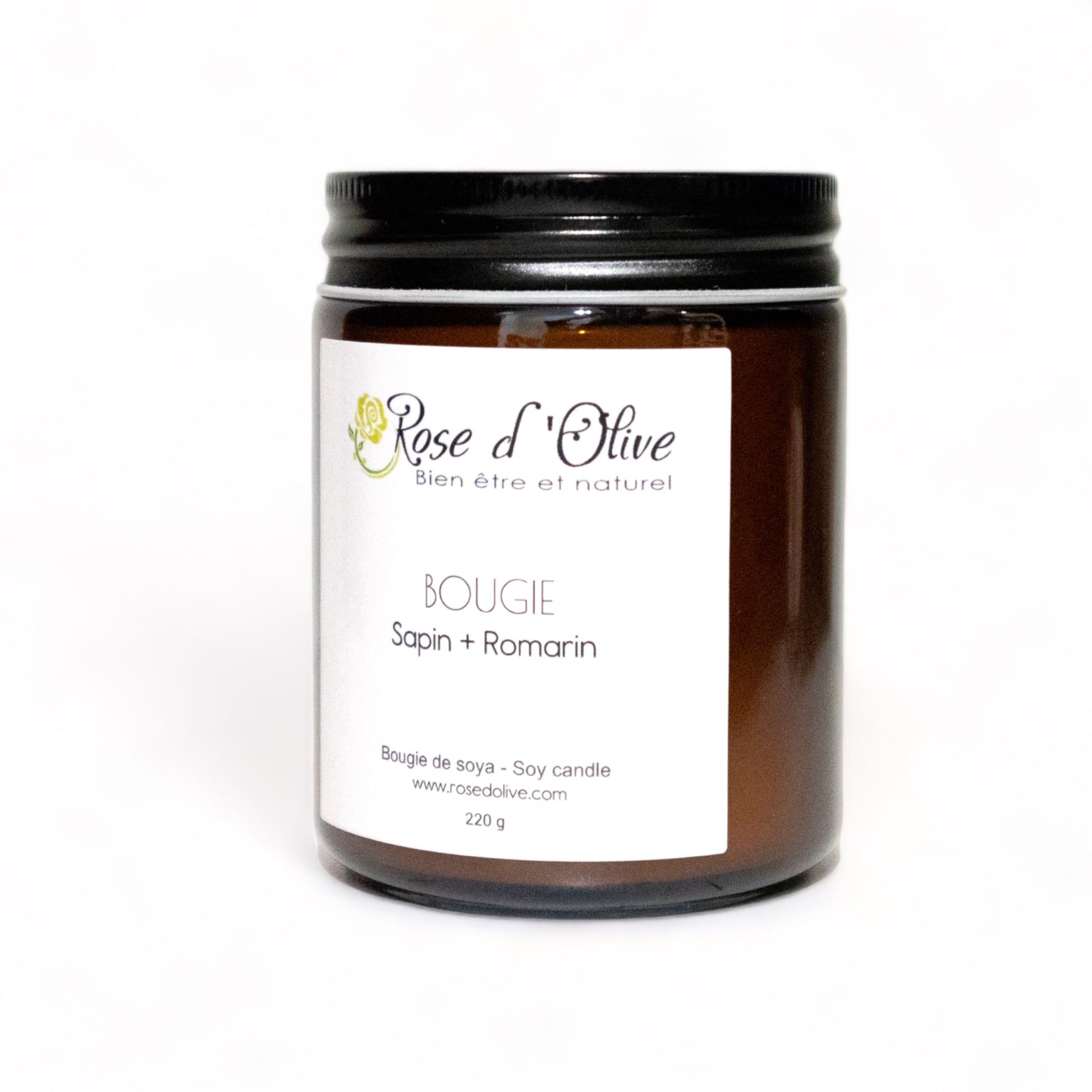 Bougie soya Candle Soy Organic Sapin et Romarin Rose d'Olive