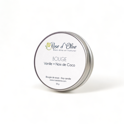 Bougie soya Candle Soy Organic Vanille et Noix de Coco Rose d'Olive