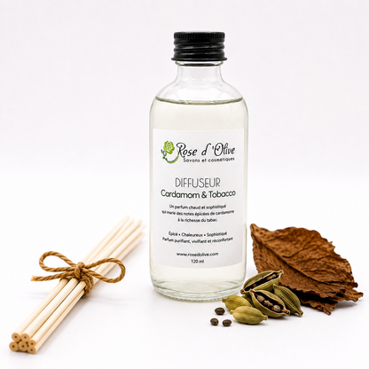 Diffuseur à roseaux artisanal |  Cardamom & Tobacco
