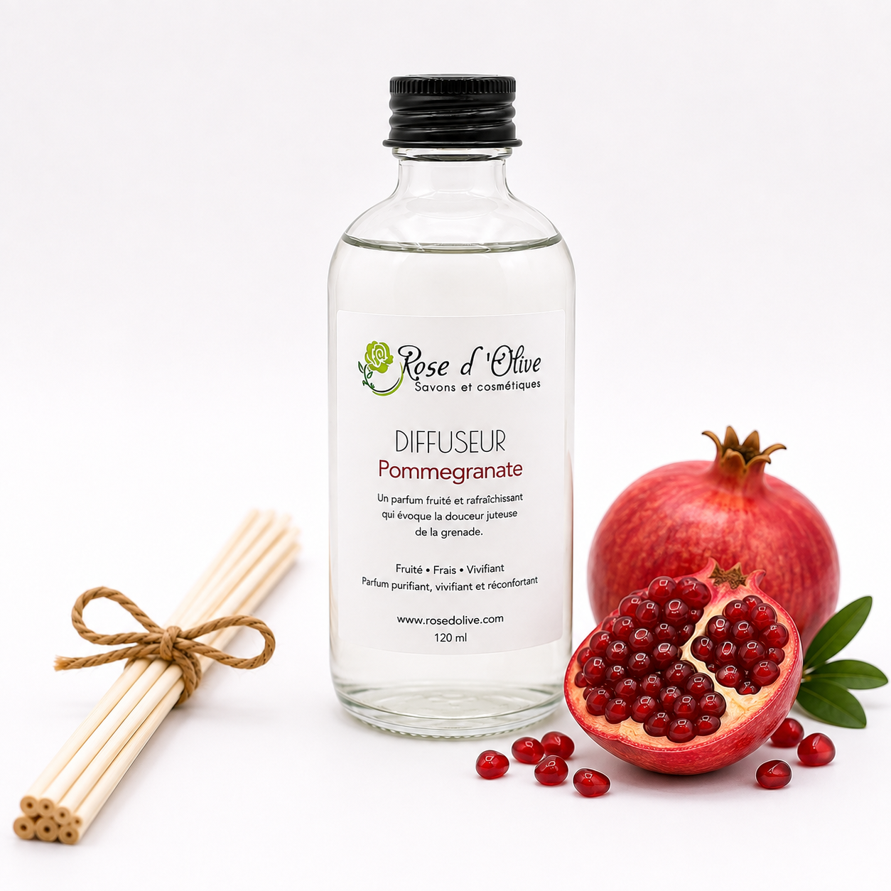 Diffuseur à roseaux artisanal |  Pommegranate