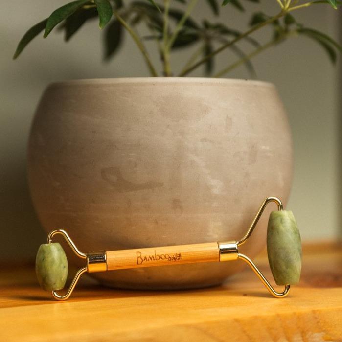 Bamboo facial massage roller