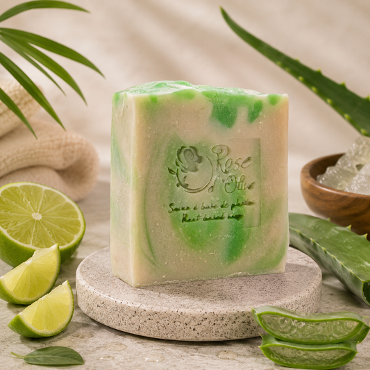 Savon naturel hydratant adoucissant | Lime + Aloès