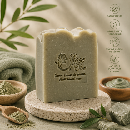 Super Moisturizing Natural Fragrance Free Soap | Green Clay | Mineralized, 10% Shea Butter