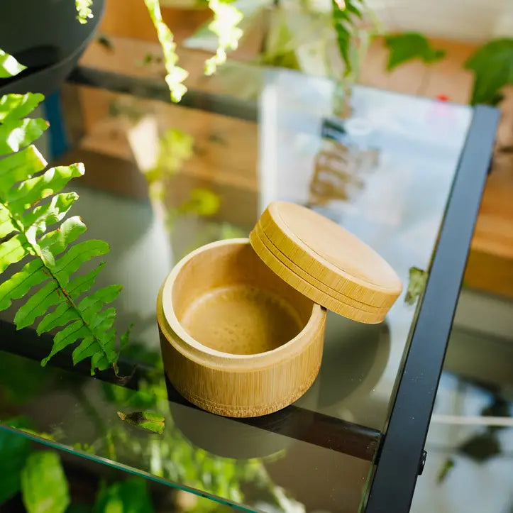 Bamboo, crystal and stone storage box